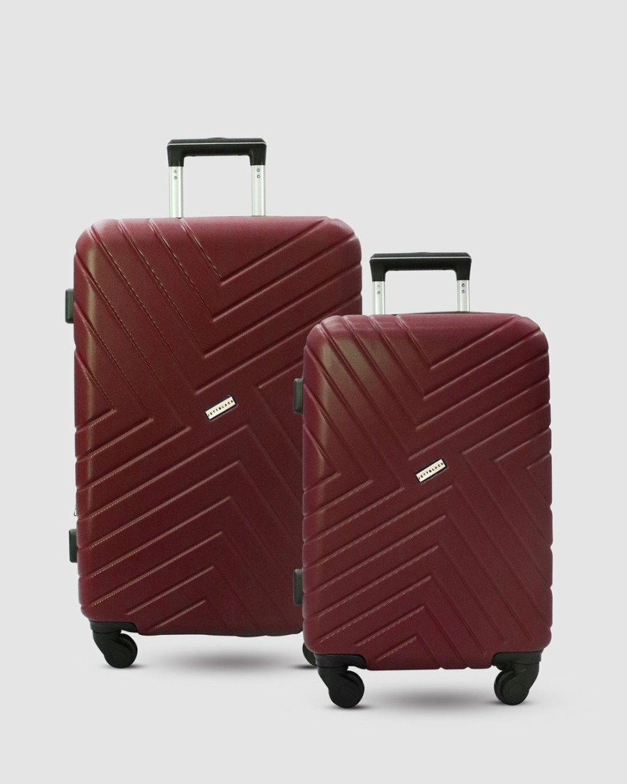 Travel And Luggage * | Jett Black Merlot Maze Short Stay Luggage Set Deep Red