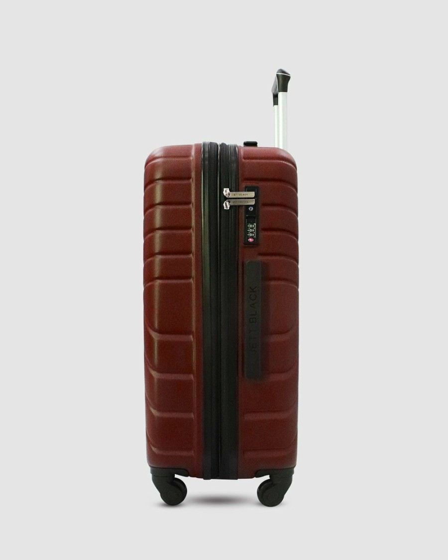 Travel And Luggage * | Jett Black Merlot Maze Short Stay Luggage Set Deep Red