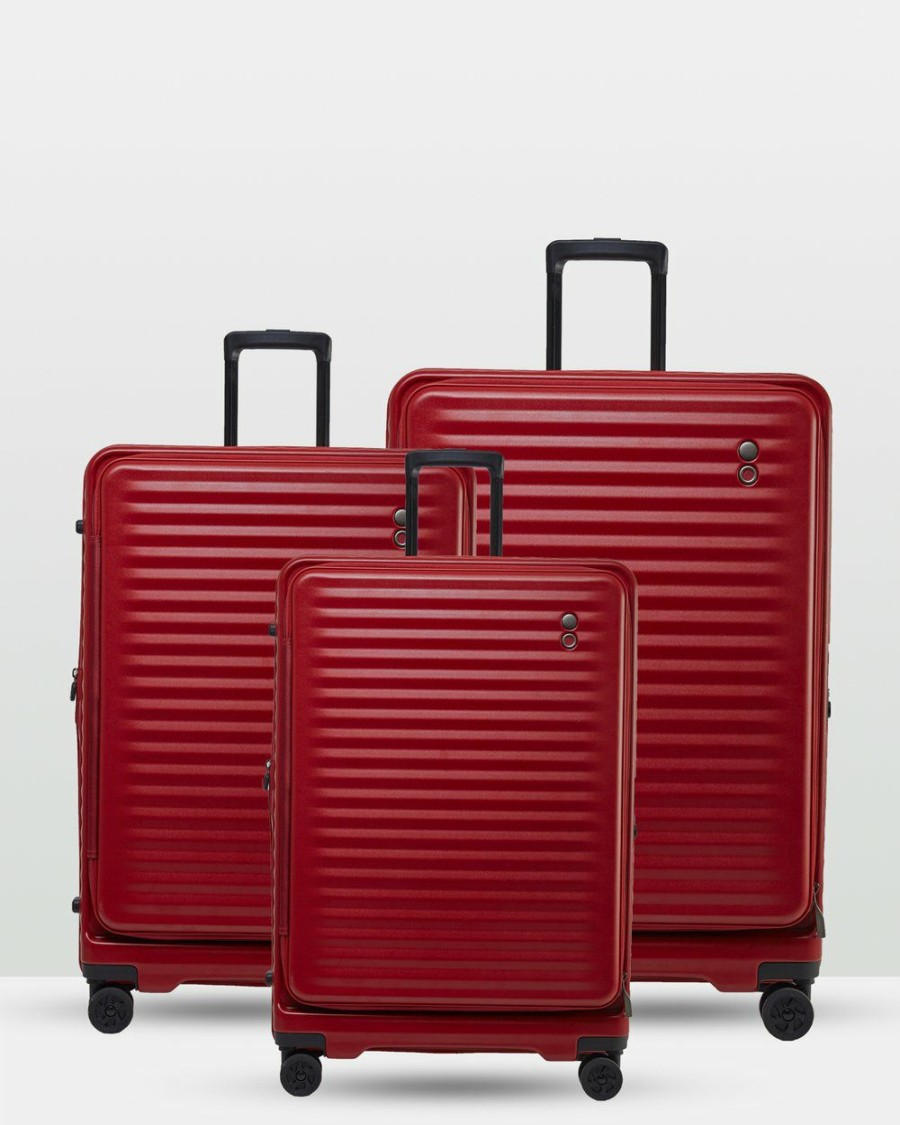 Travel Bags * | Echolac Japan Birmingham Echolac 3 Piece Luggage Set Red