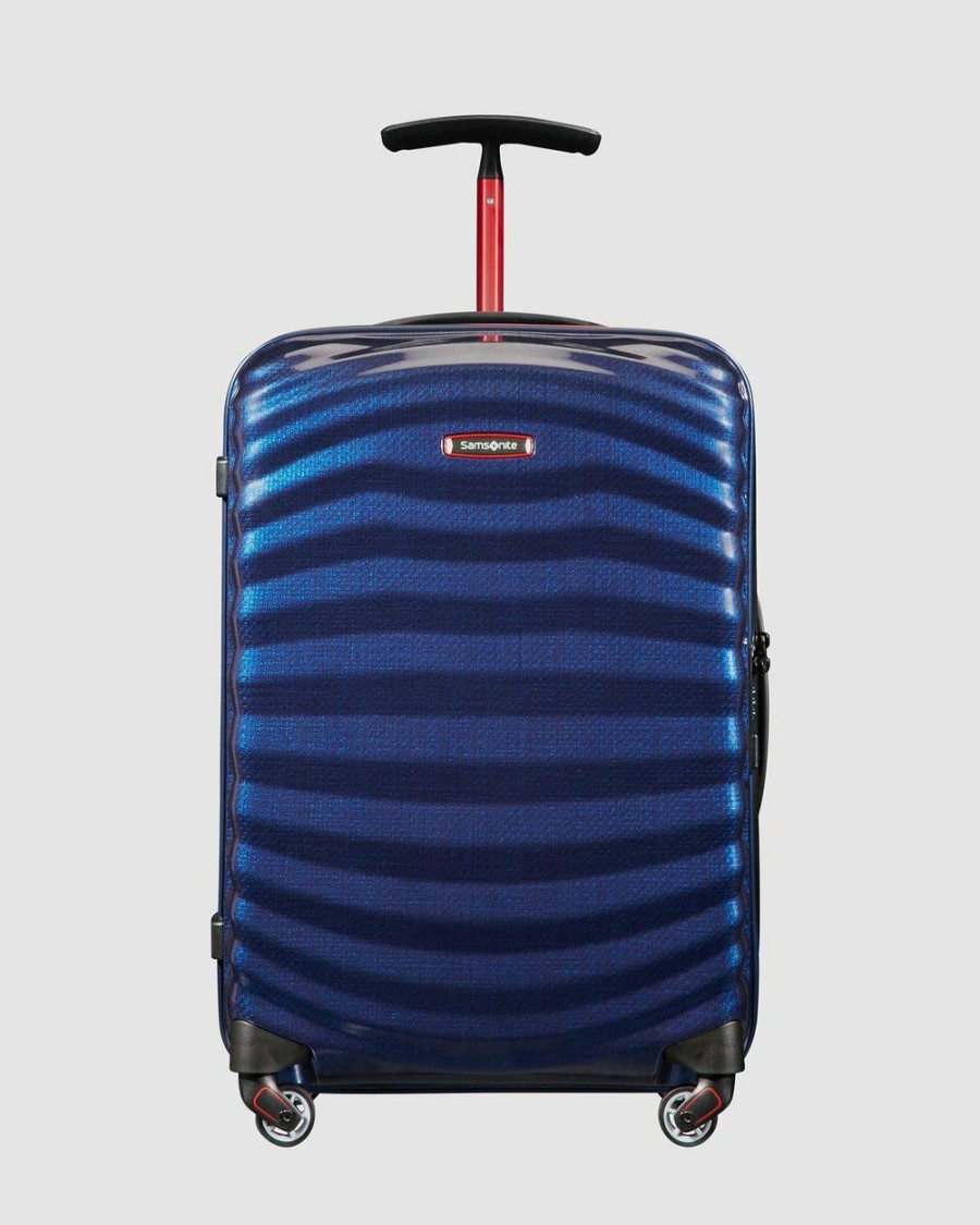 Travel And Luggage * | Samsonite Lite-Shock Sport 55Cm Spinner Case Nautical Blue & Red