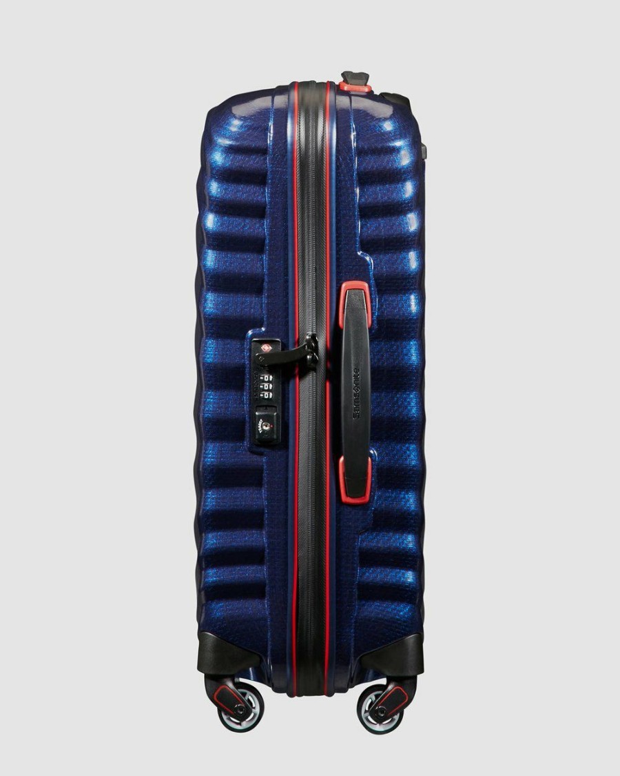 Travel And Luggage * | Samsonite Lite-Shock Sport 55Cm Spinner Case Nautical Blue & Red