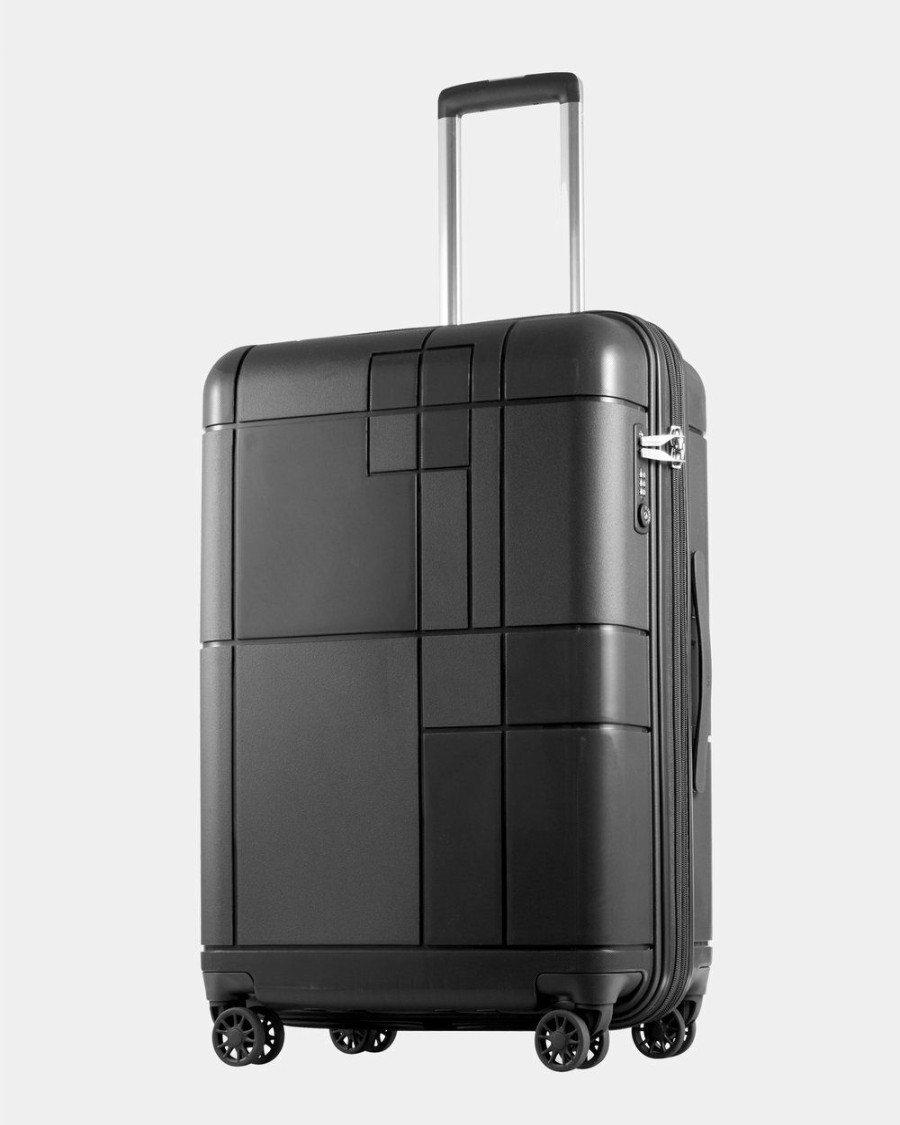 Travel Bags * | Echolac Japan Los Angeles Echolac Medium Hard Side Case Black