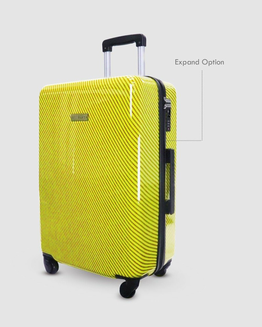 Travel And Luggage * | Jett Black Carbon Yellow Series Medium Suitcase