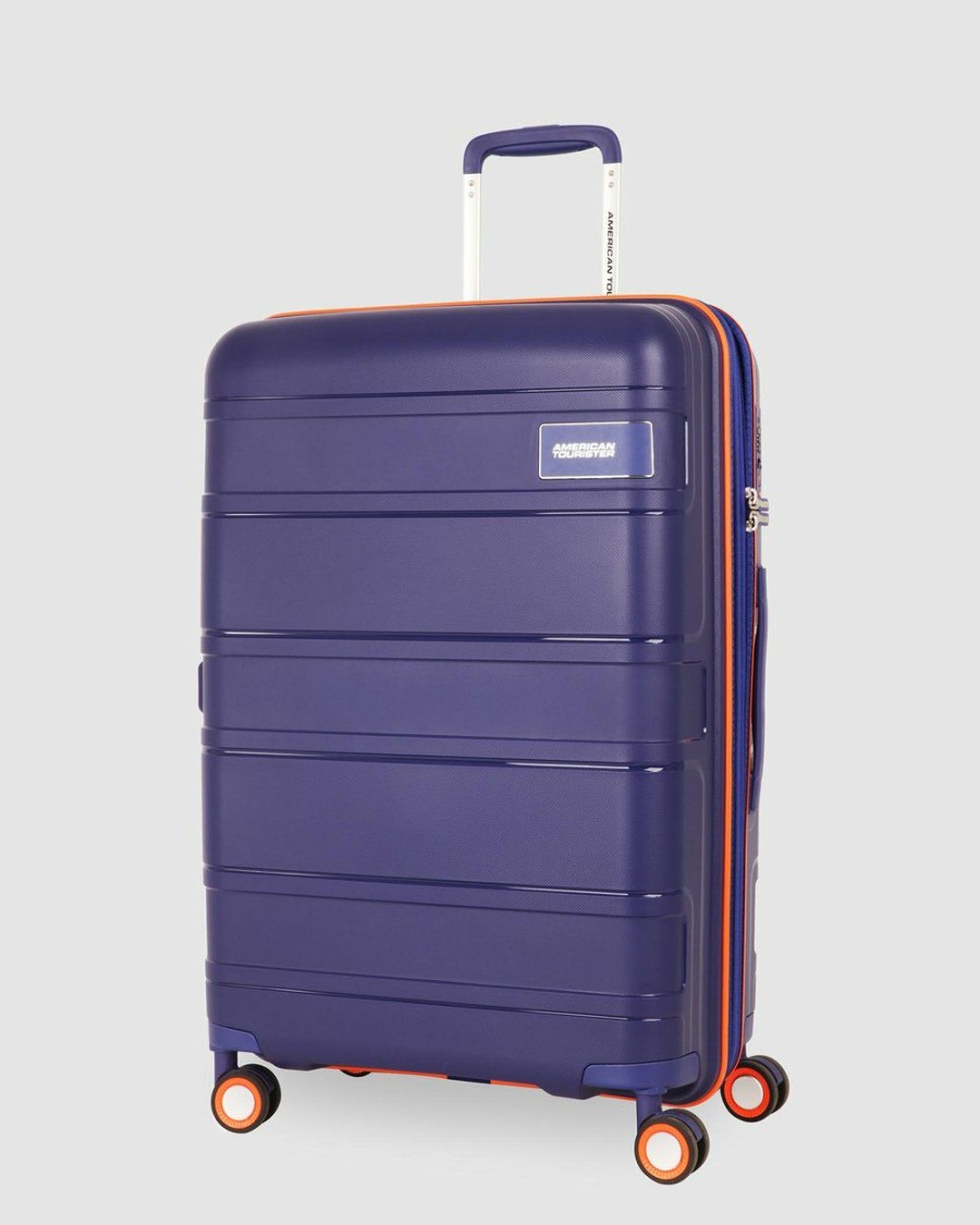 Travel And Luggage * | American Tourister Litevlo Spinner 69/25 Bodega Blue & Orange