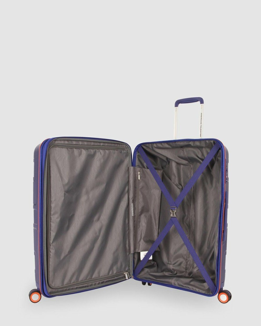 Travel And Luggage * | American Tourister Litevlo Spinner 69/25 Bodega Blue & Orange