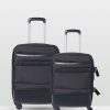 Travel Bags * | Echolac Japan Glasgow Echolac Soft 2 Piece Luggage Set Black