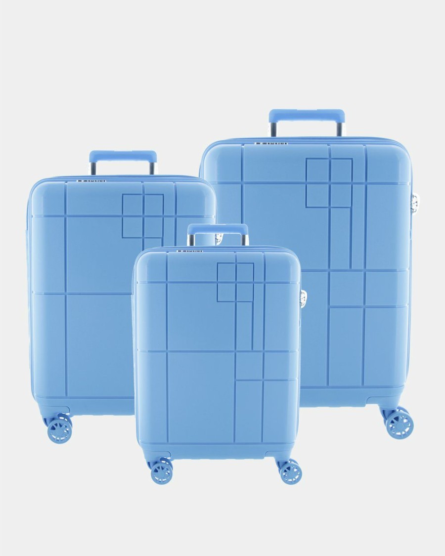 Travel Bags * | Echolac Japan Los Angeles Echolac 3 Piece Set Blue