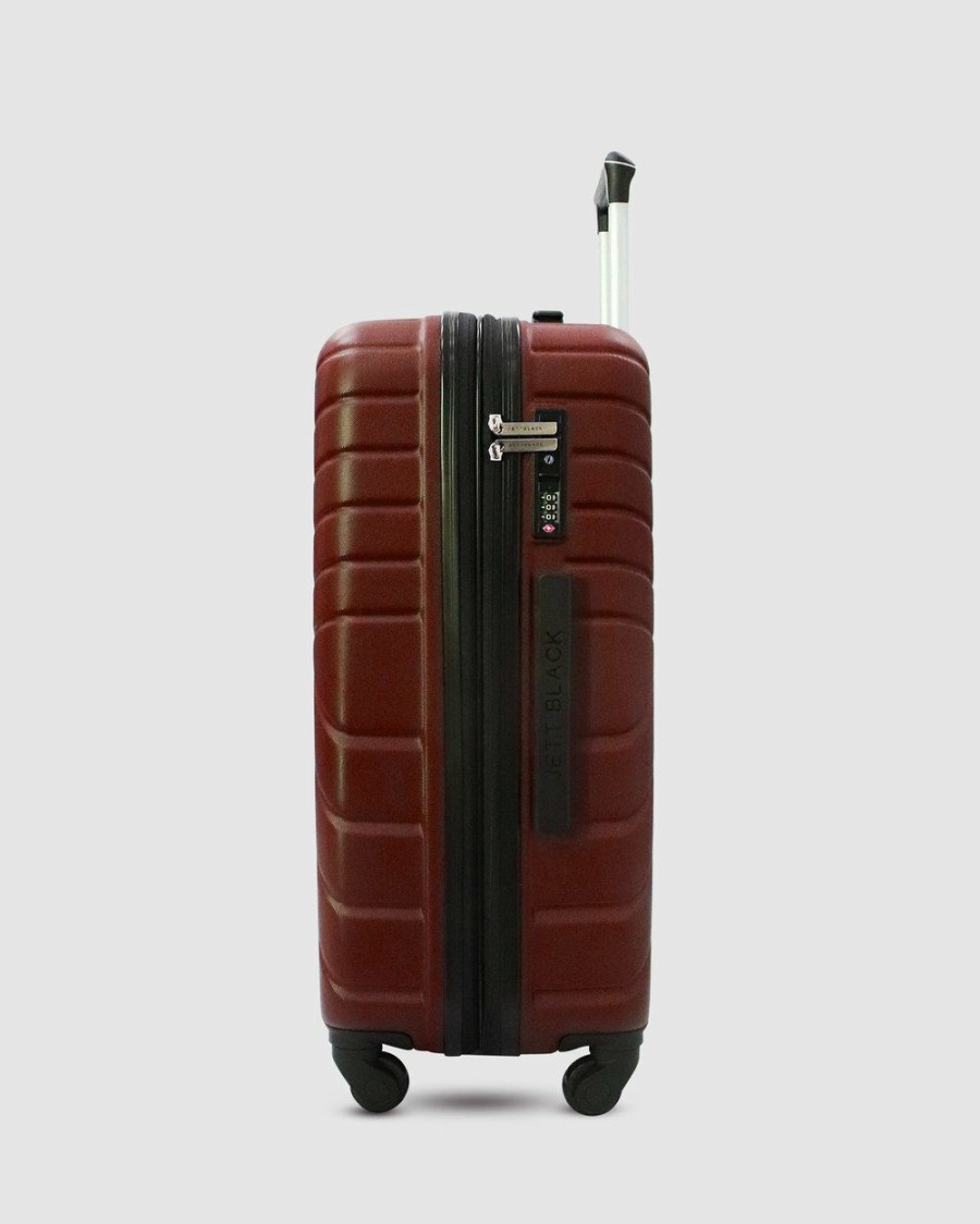 Bags * | Jett Black Merlot Maze Carry On Suitcase Deep Red