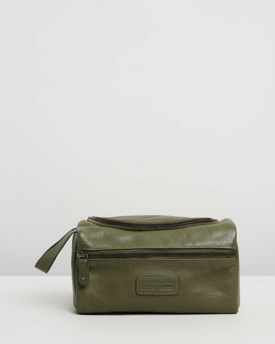 Bags * | Stitch & Hide Jett Toiletry Bag Olive