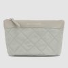 Bags * | Jett Black The Bondi Silver Quilted Clutch Pouch Zip Case