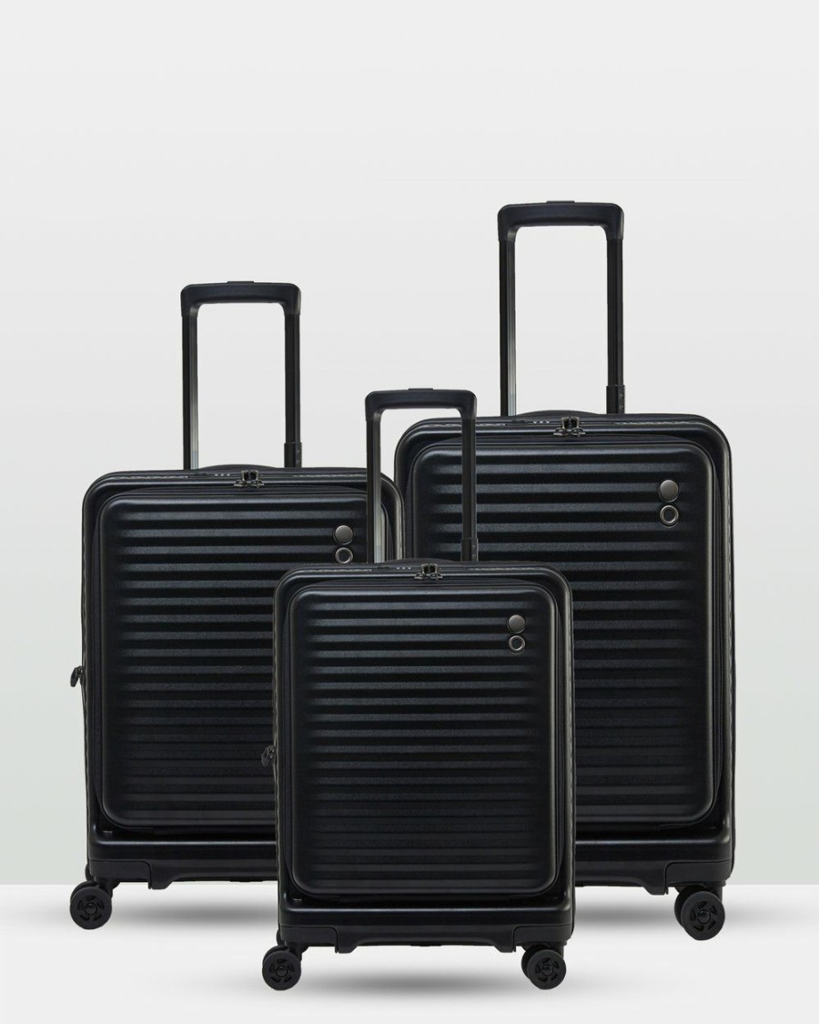 Travel Bags * | Echolac Japan Birmingham Echolac 3 Piece Luggage Set Black