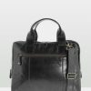 Bags * | Cobb & Co Turner Leather Laptop Satchel Black