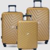 Bags * | Jett Black Sahara Maze Luggage Set Golden