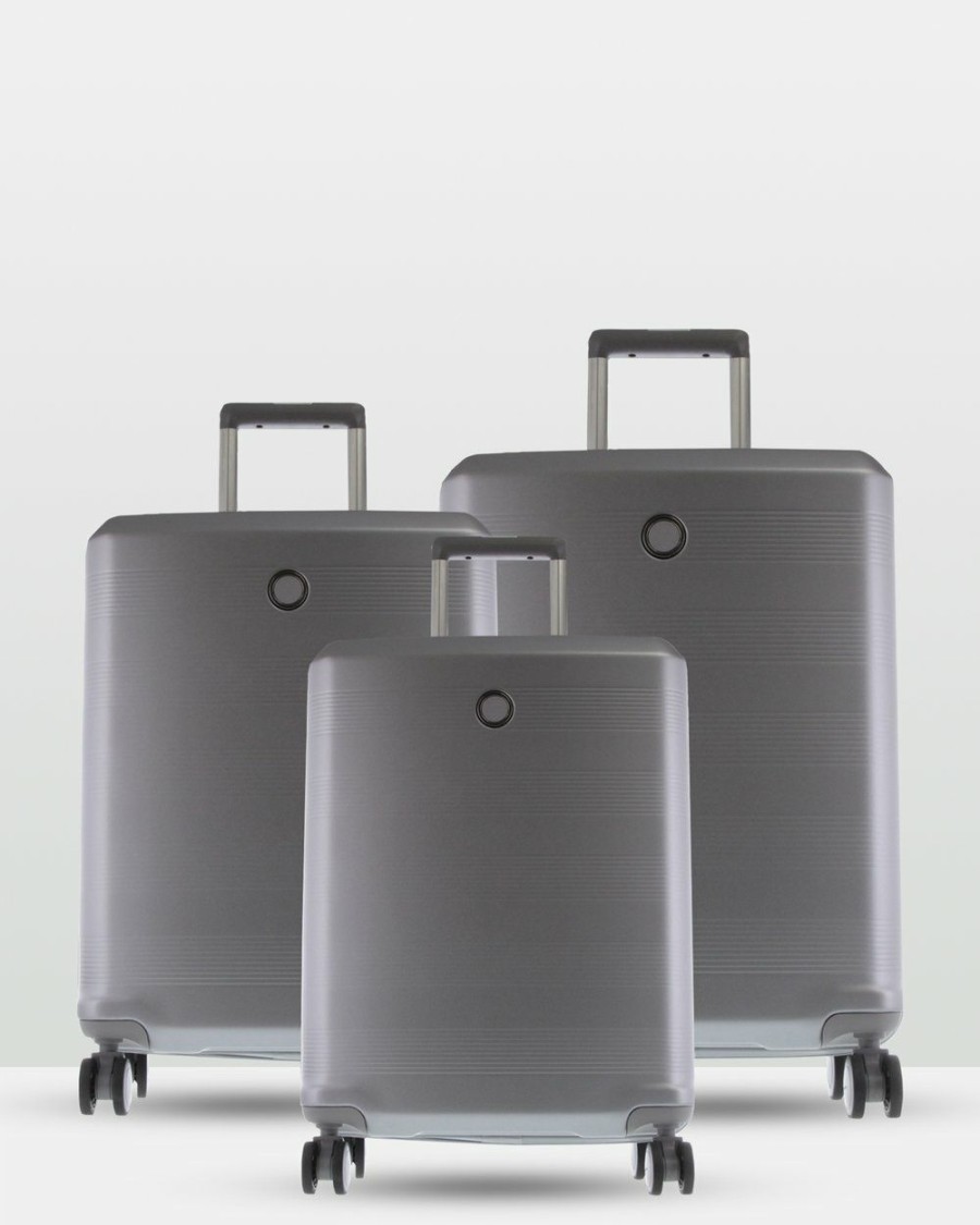 Travel Bags * | Echolac Japan Denver Echolac 3 Piece Set Silver