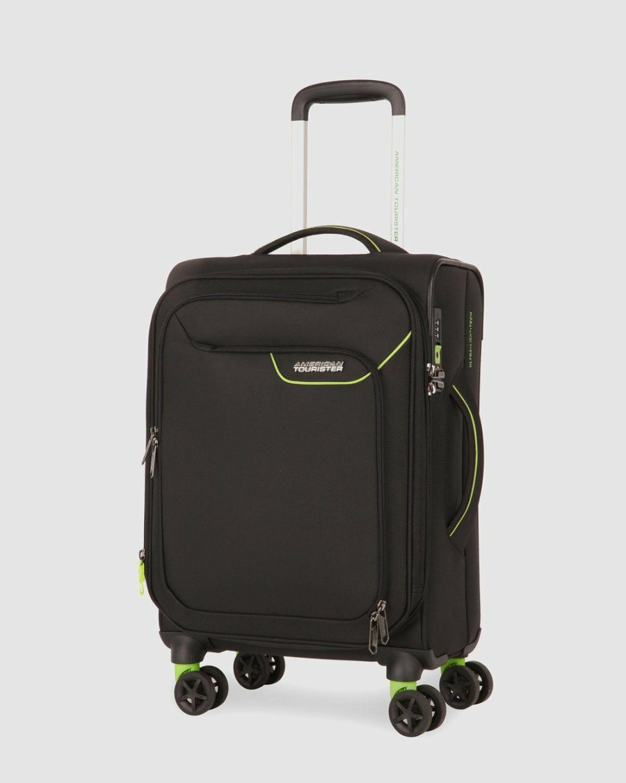 Travel And Luggage * | American Tourister Applite 4Security Spinner 55/20 Exp Tsa Black & Green