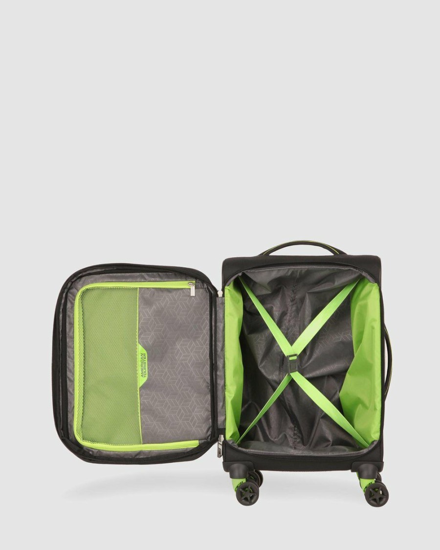 Travel And Luggage * | American Tourister Applite 4Security Spinner 55/20 Exp Tsa Black & Green