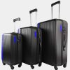 Travel And Luggage * | Jett Black Jetsetter Blue Luggage Set Jet Black