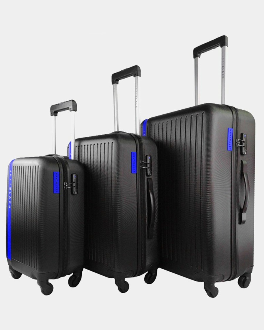 Travel And Luggage * | Jett Black Jetsetter Blue Luggage Set Jet Black