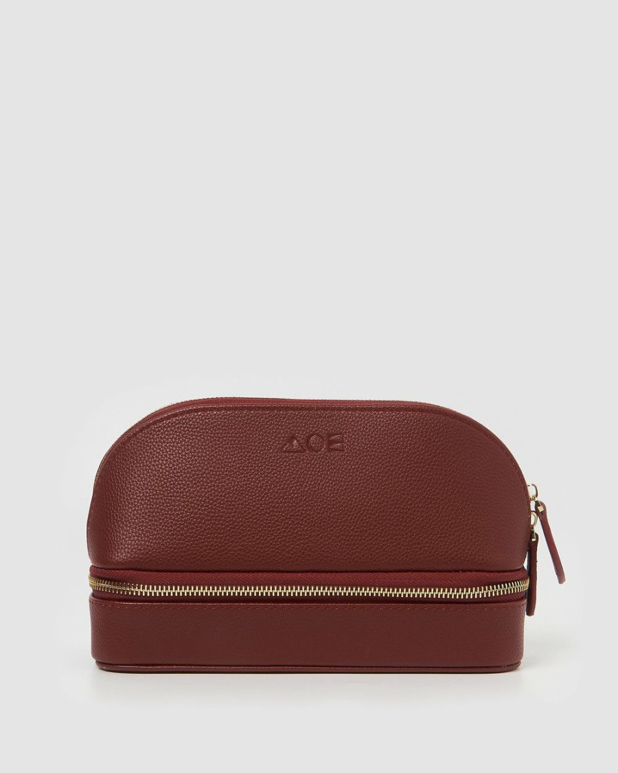 Bags * | Arms Of Eve Monroe Jewellery And Cosmetic Travel Bag Burgundy