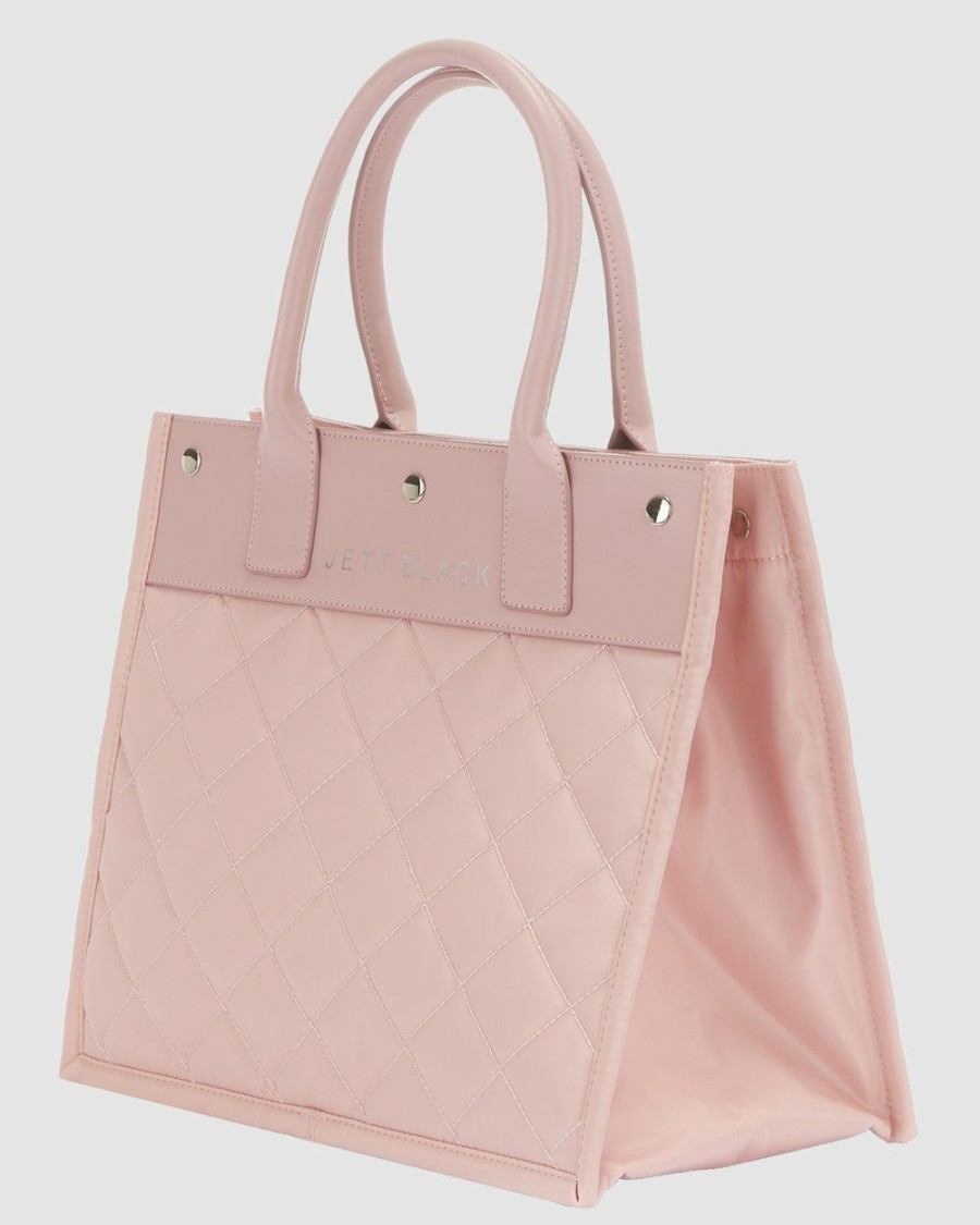 Outdoors * | Jett Black The Soho Blush Quilted Tote Bag Blush Pink