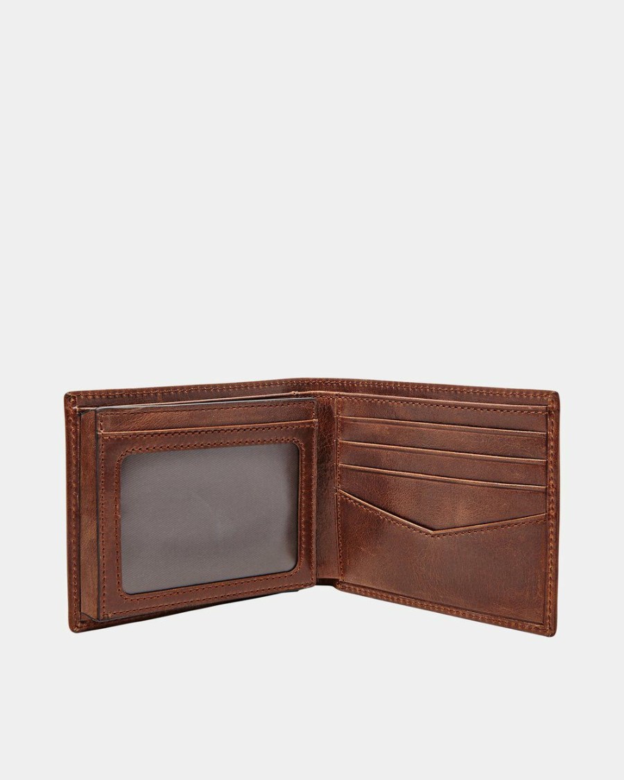 Travel Bags * | Fossil Ryan Dark Brown Rfid Flip Id Bifold