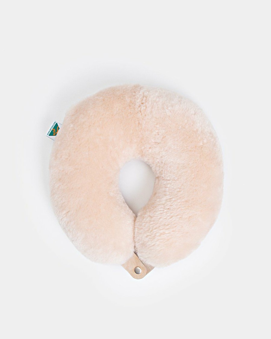 Travel And Luggage * | Globite Australian Shearling Neck Pillow White