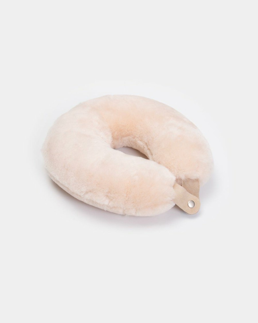 Travel And Luggage * | Globite Australian Shearling Neck Pillow White