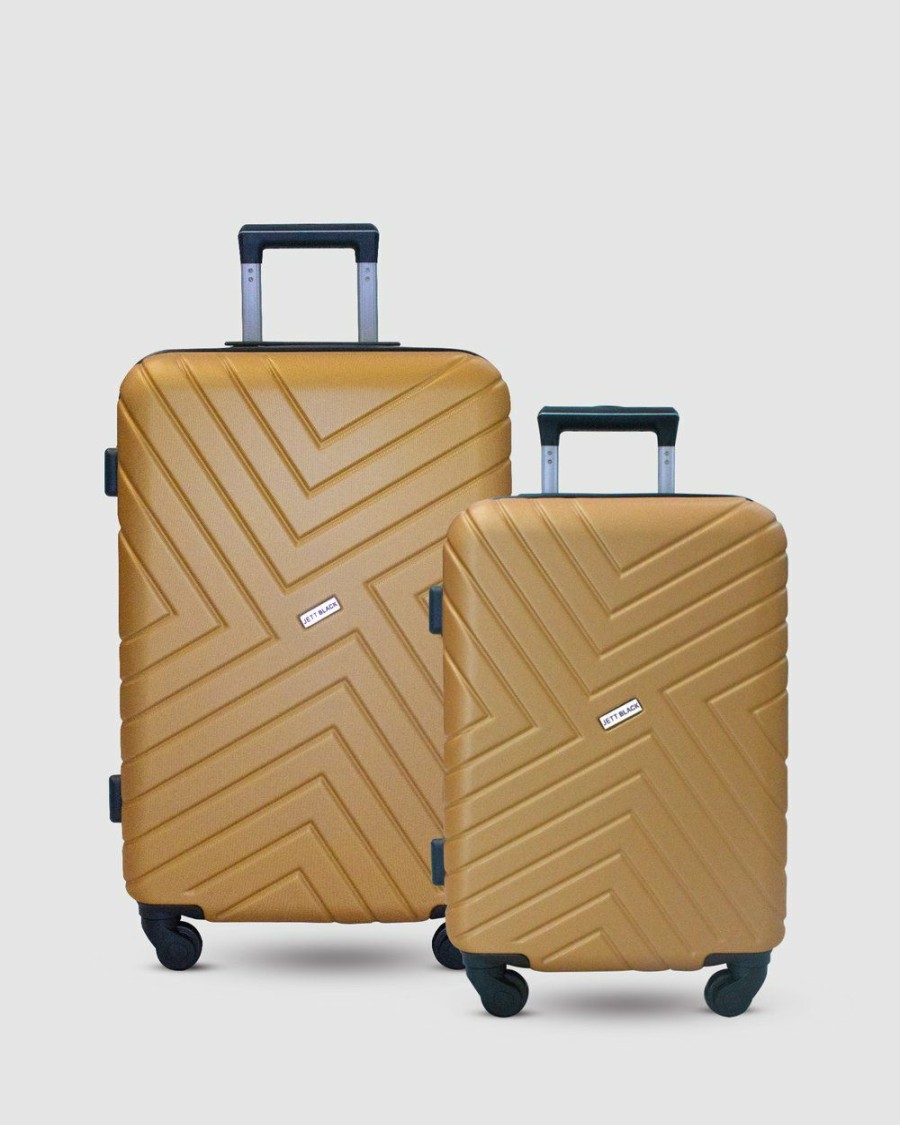 Travel And Luggage * | Jett Black Sahara Maze Short Stay Luggage Set Golden