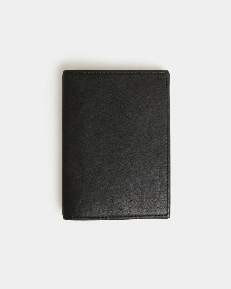 Travel And Luggage * | Globite Leather Passport Cover With Rfid Carbon Ink Black