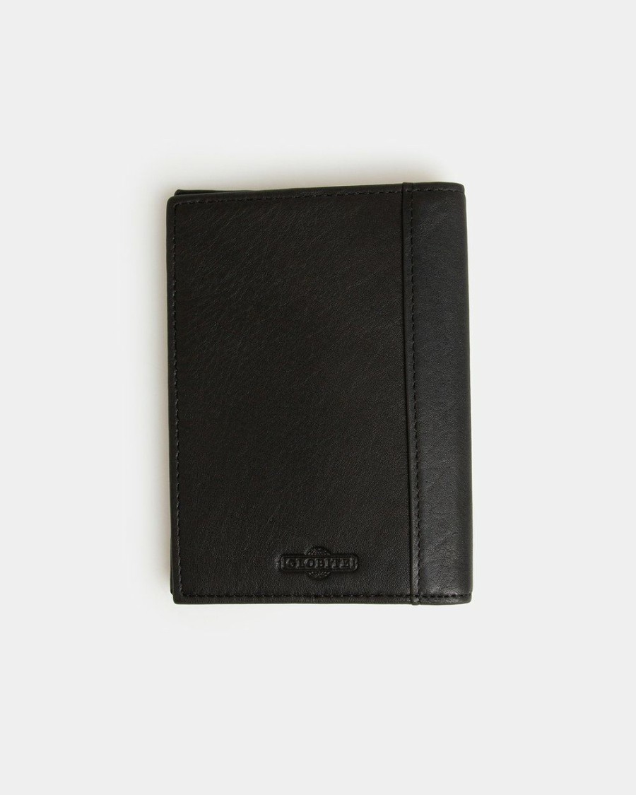 Travel And Luggage * | Globite Leather Passport Cover With Rfid Carbon Ink Black