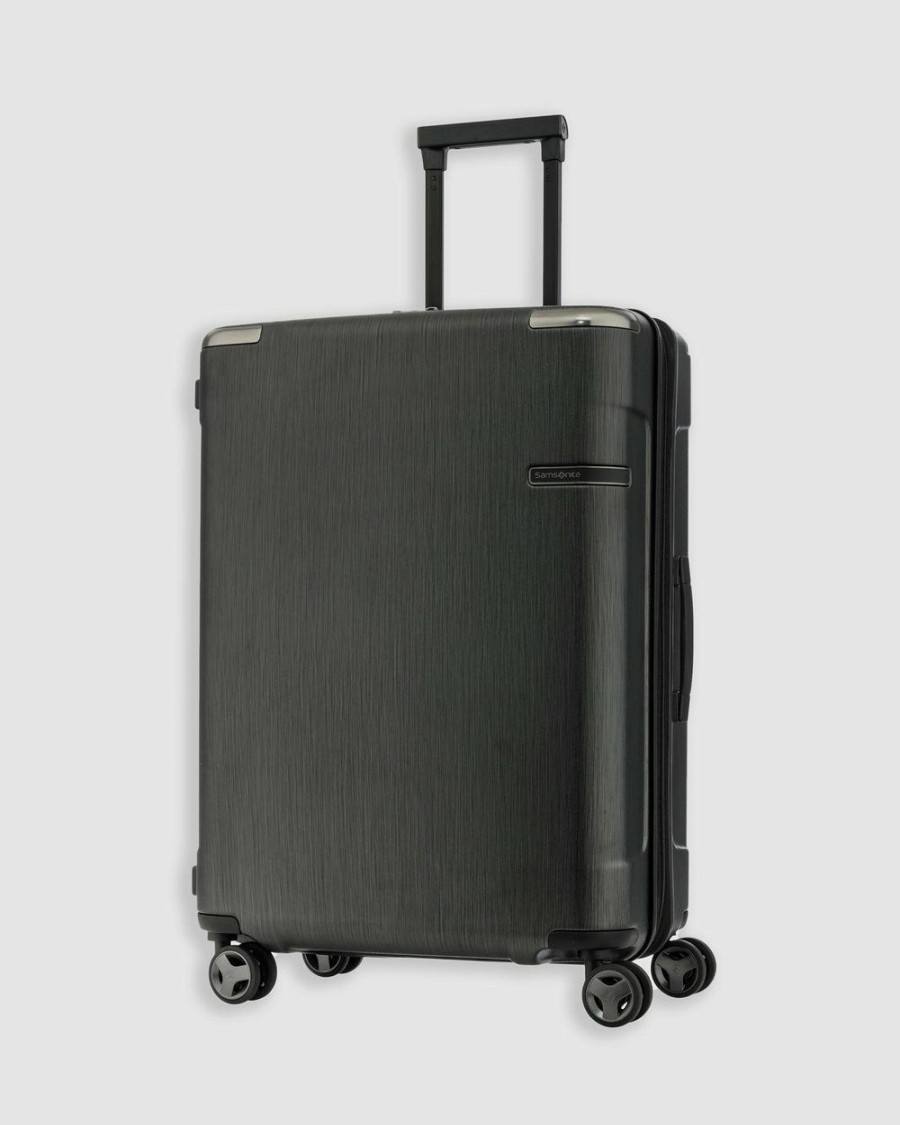 Travel And Luggage * | Samsonite Evoa Spinner 69Cm Expandable Suitcase Brushed Black