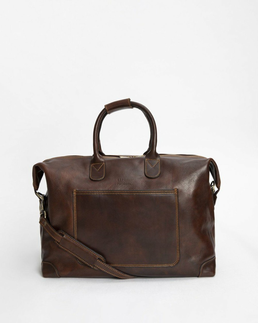 Bags * | Republic Of Florence The Nobile Overnighter Duffle Bag Chocolate