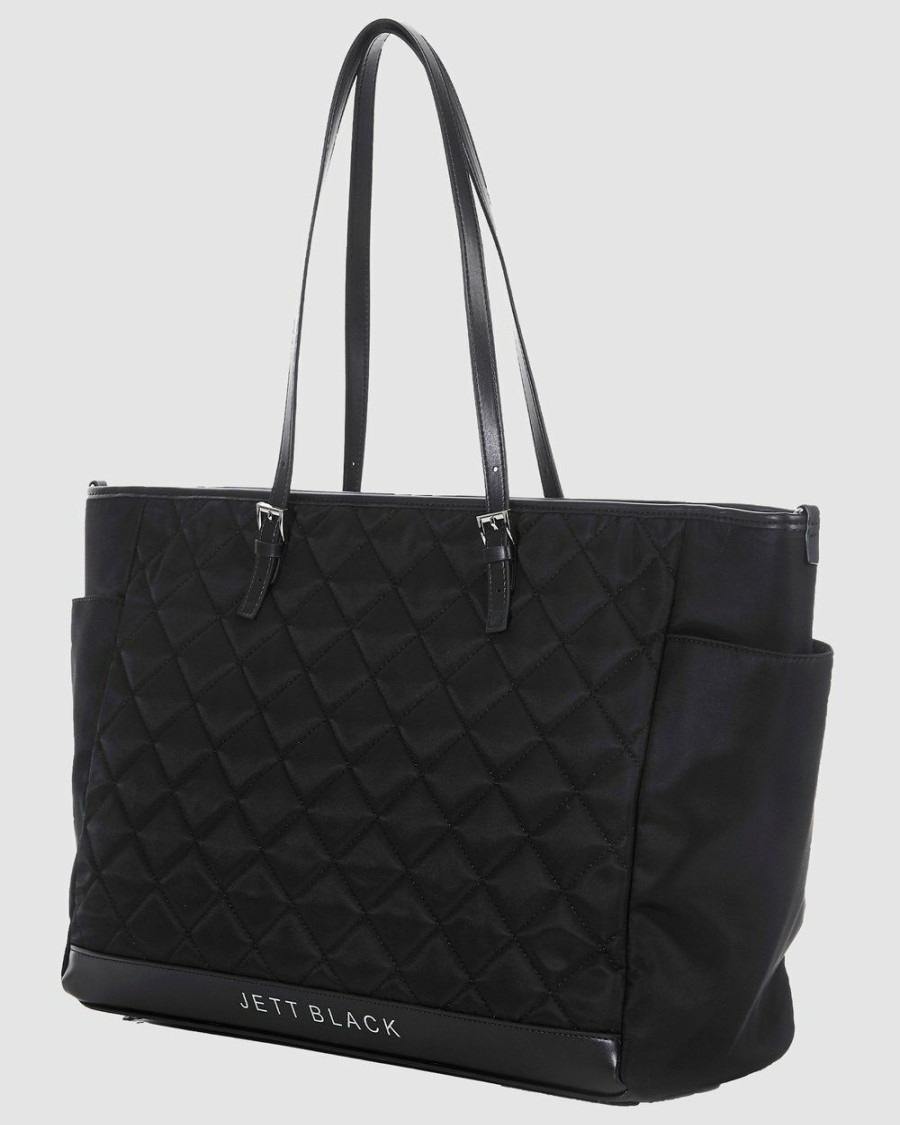 Bags * | Jett Black The Anaheim Quilted Baby Bag With Change Mat Black