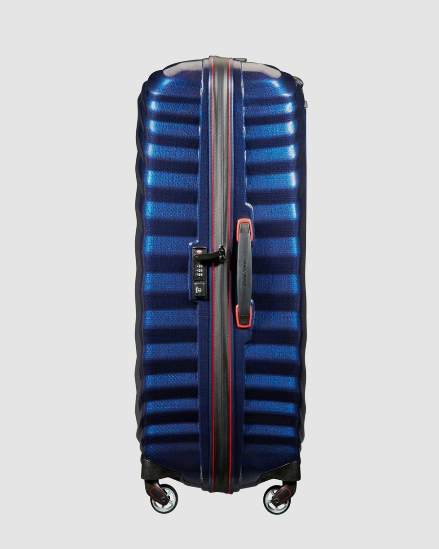 Travel And Luggage * | Samsonite Lite-Shock Sport 81Cm Spinner Case Nautical Blue & Red