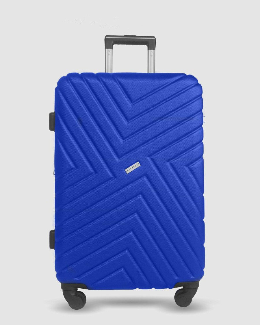 Bags * | Jett Black Royal Blue Maze Large Suitcase