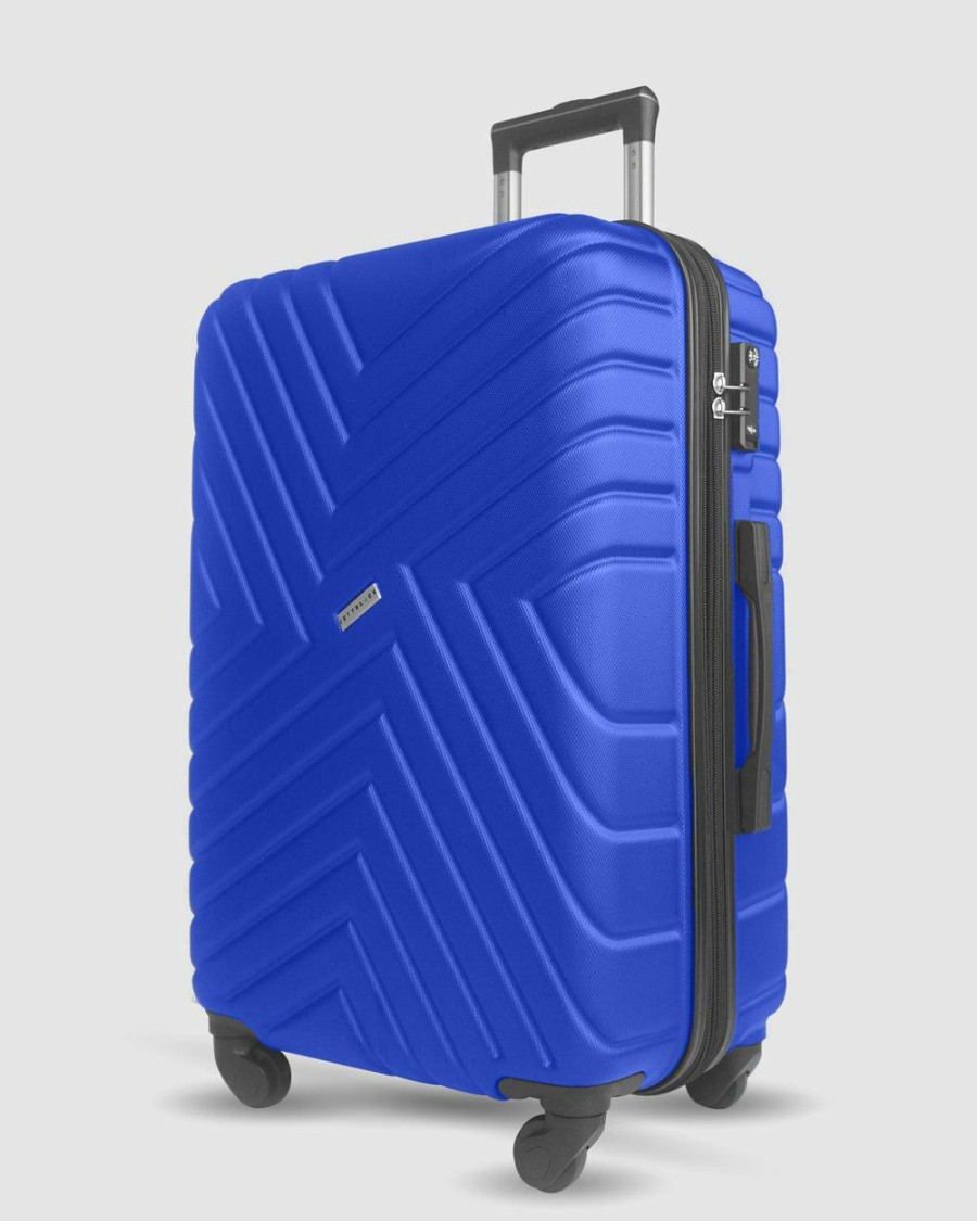 Bags * | Jett Black Royal Blue Maze Large Suitcase