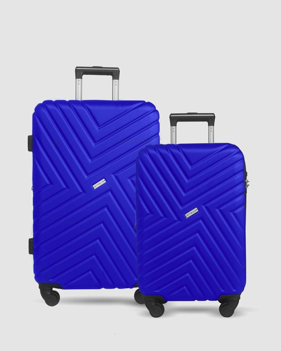 Travel And Luggage * | Jett Black Royal Blue Maze Short Stay Luggage Set