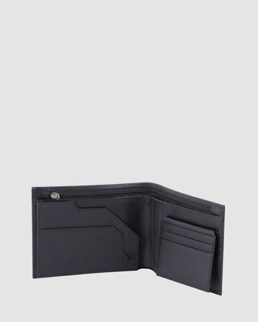 Travel And Luggage * | Samsonite Leather Passport Travel Wallet Black