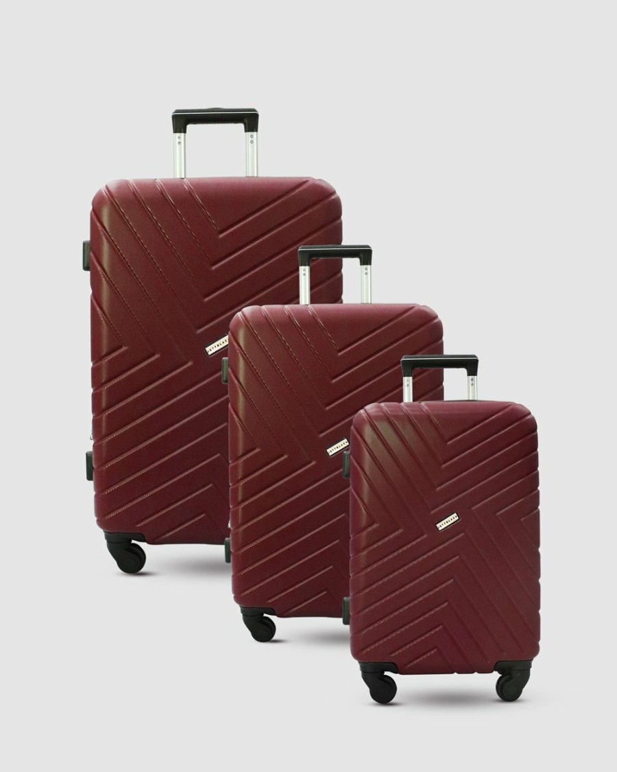 Bags * | Jett Black Merlot Maze Luggage Set Deep Red