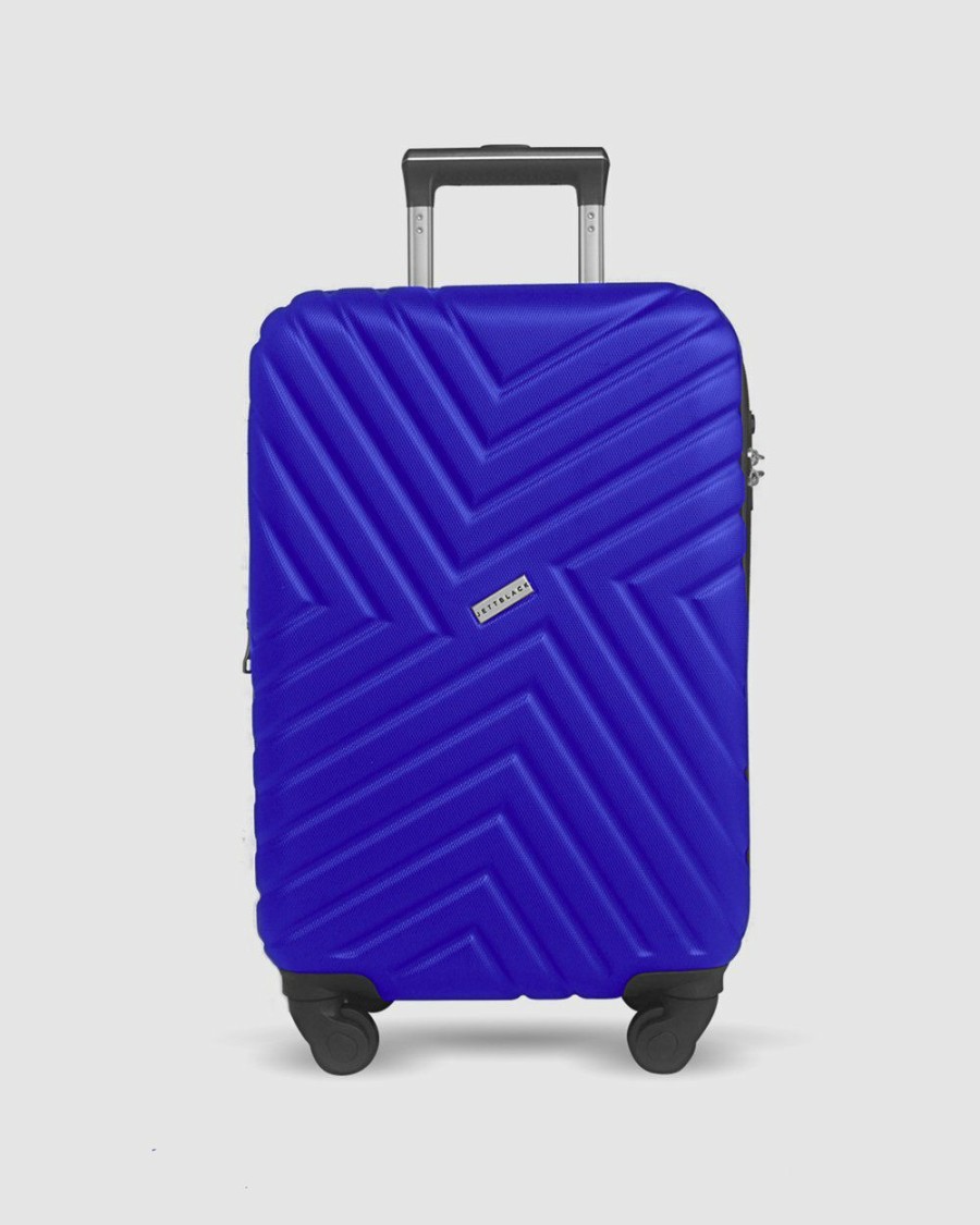 Bags * | Jett Black Royal Blue Maze Carry On Suitcase