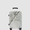 Bags * | Jett Black White Marble Carry On Suitcase White Grey Marble