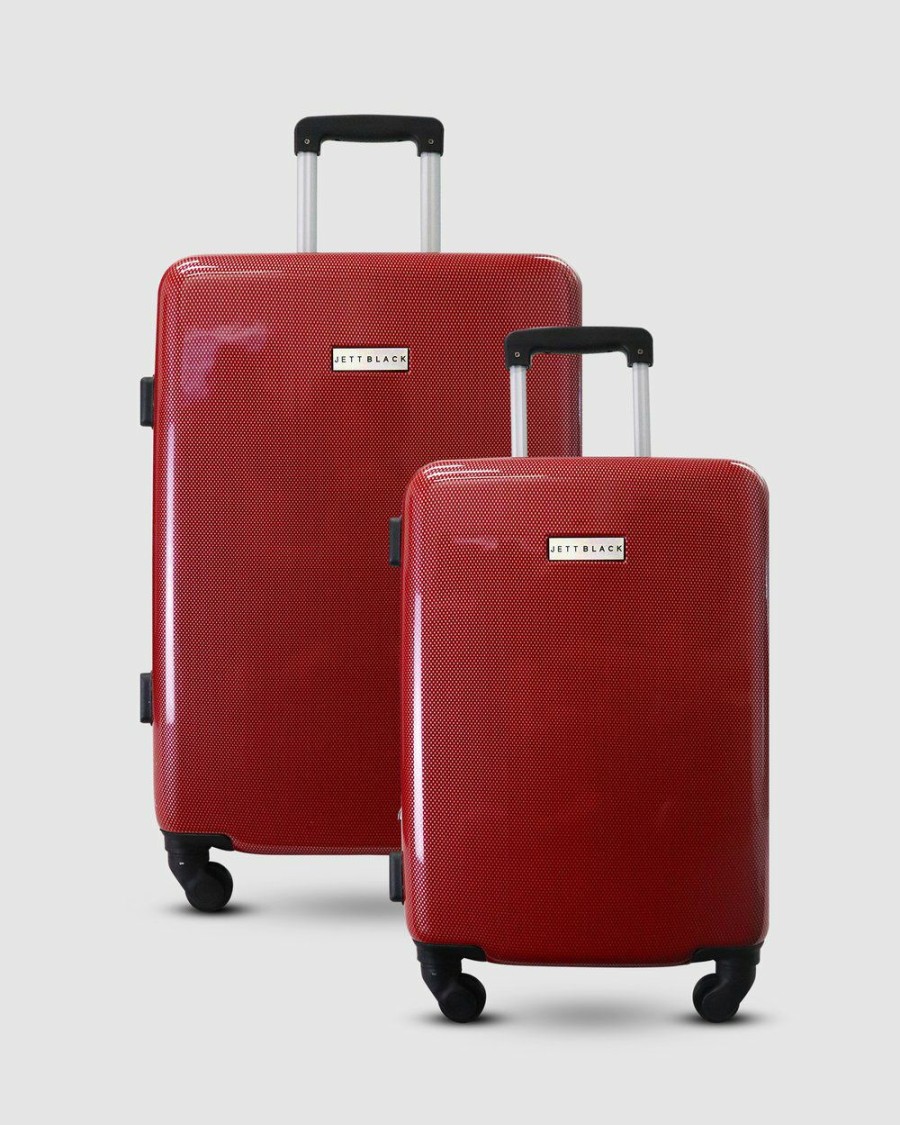 Travel And Luggage * | Jett Black Carbon Red Series Short Stay Set Deep Red