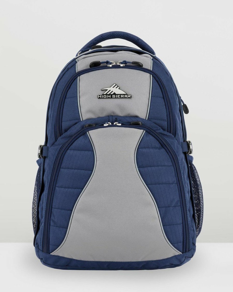 Bags * | High Sierra Reverb Rfid Laptop Backpack Navy & Grey