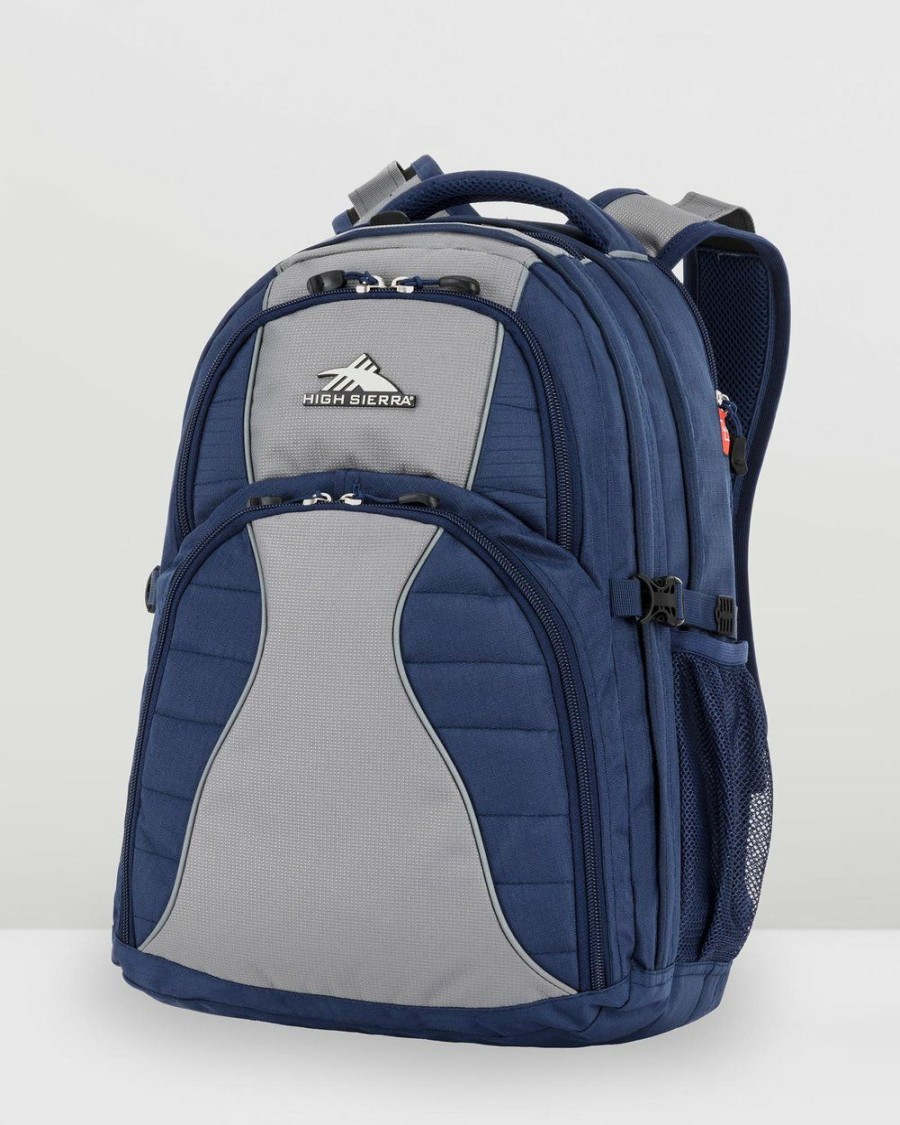 Bags * | High Sierra Reverb Rfid Laptop Backpack Navy & Grey