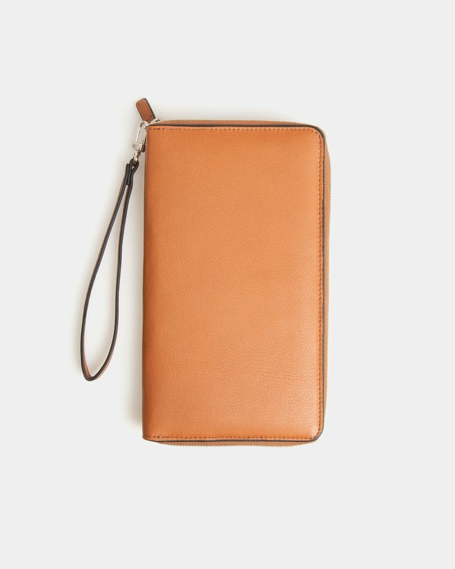 Travel And Luggage * | Globite Leather Portfolio Wallet With Rfid Flinders Tan