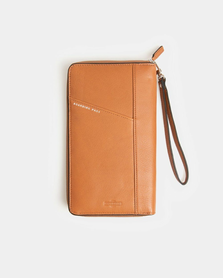 Travel And Luggage * | Globite Leather Portfolio Wallet With Rfid Flinders Tan