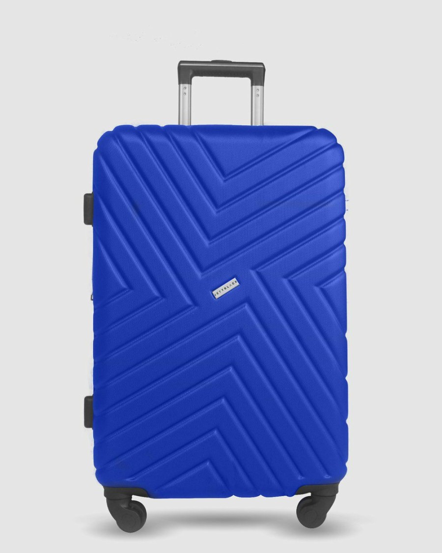 Bags * | Jett Black Royal Blue Maze Luggage Set