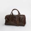 Bags * | Republic Of Florence The Polo Small Choc Leather Overnighter Chocolate