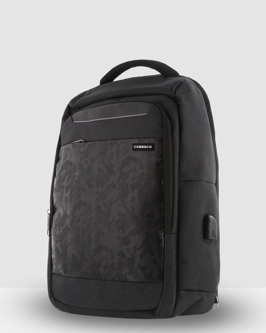 Bags * | Cobb & Co Bowie Anti-Theft Backpack Black