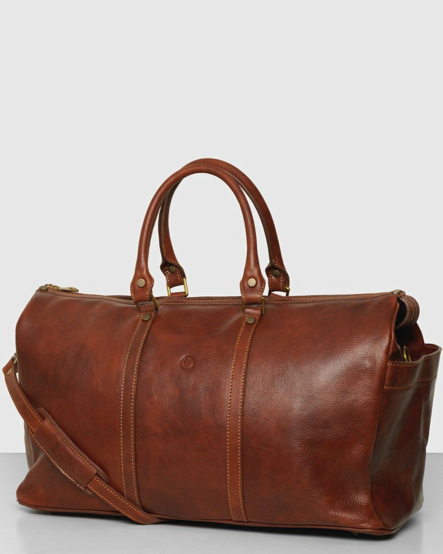 Bags * | Republic Of Florence Conti Brown Duffle Bag